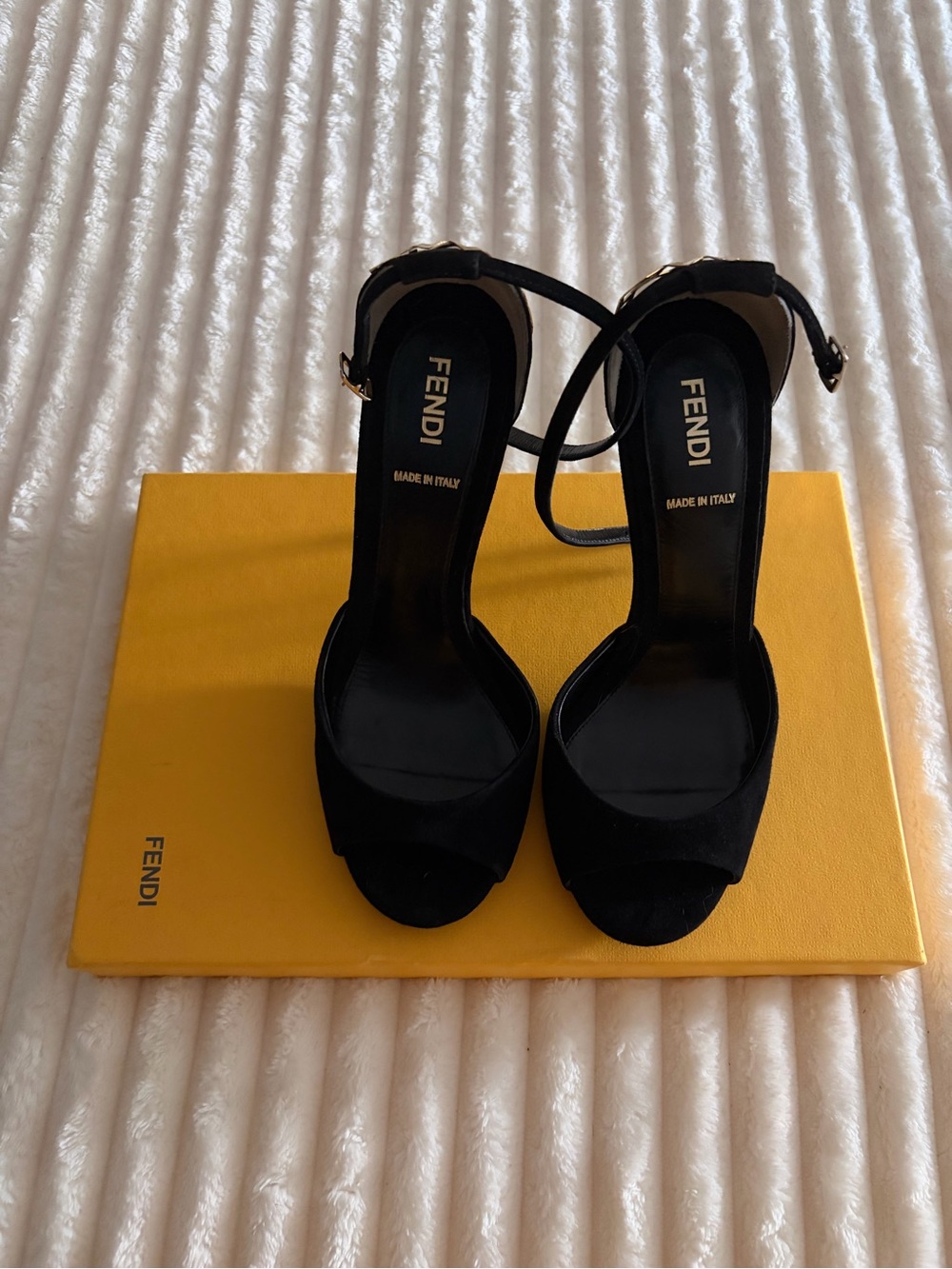 Fendi Black Suede Heels